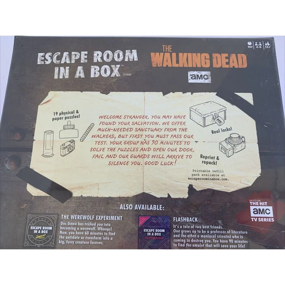 Escape Room in a Box Game The Walking Dead Edition New Factory Sealed